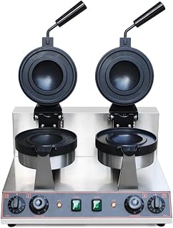 アイスクリームバーガーメーカー 1300W バーガーメーカー両面加熱5分タイマー 50-300℃温度制御 非コーティング 家庭用または商業用 (ダブルヘッド)