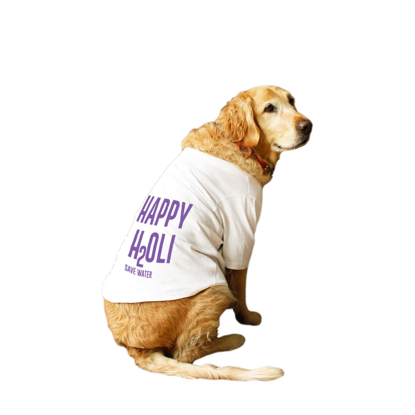 Ruse Basic Crew Neck Happy Holi - Save Water Printed Half Sleeves Dog T-Shirt/Apparel/Clothes/Tees Gift for Dogs.(White) Medium (B09SYZ1BKC) Amazon Price History, Amazon Price Tracker