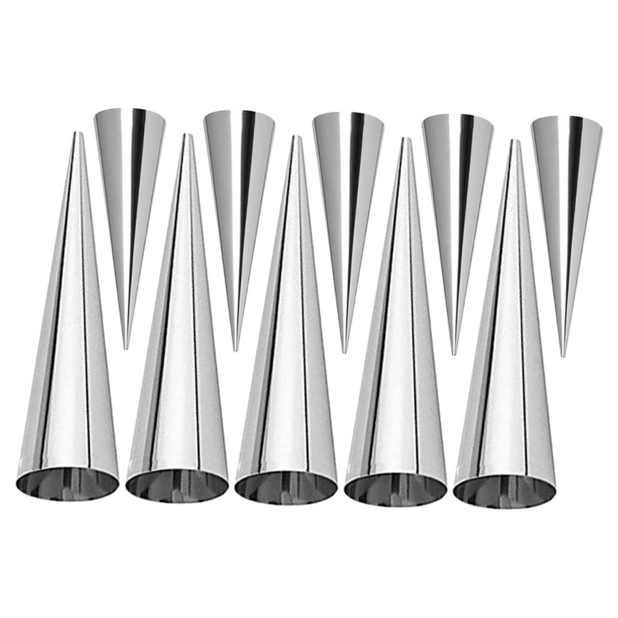 Unomor Cannoli Tubes Croissant Molds 10pcs Set Non-stick Metal Cones for Baking Home Croissant Maker Tool