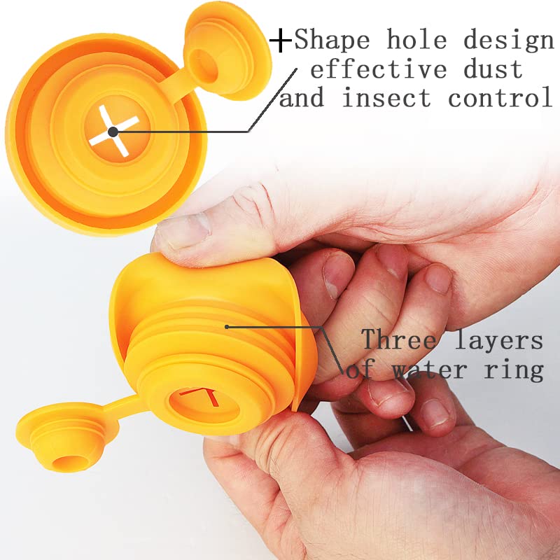 MOFLYS 3 Pieces 3 and 5 Gallon Water Jug Cap,Insect and dust Prevention? Non Spill Bottle Caps for 55mm Bottle Water Dispenser Caps?Silicone Reusable Replacement Cap,