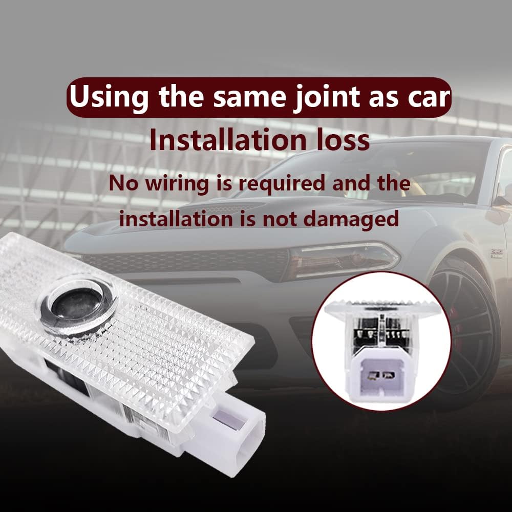 Liphontcta 通用 Car Door Logo Lights Courtesy LED Projector Lamps Accessories Compatible for Challenger 2015-present (Challenger 2015-present) image 5