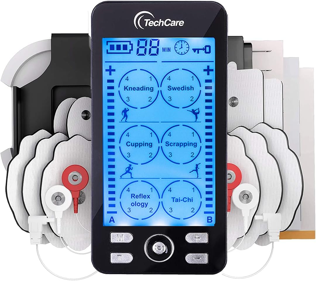 TENS Unit Muscle Stimulator EMS Machine for Pain Relief Dual Channel Electric Pulse Circulation Massager,Rechargeable Therapy Device for Back Neck Sciatica Muscle Recovery