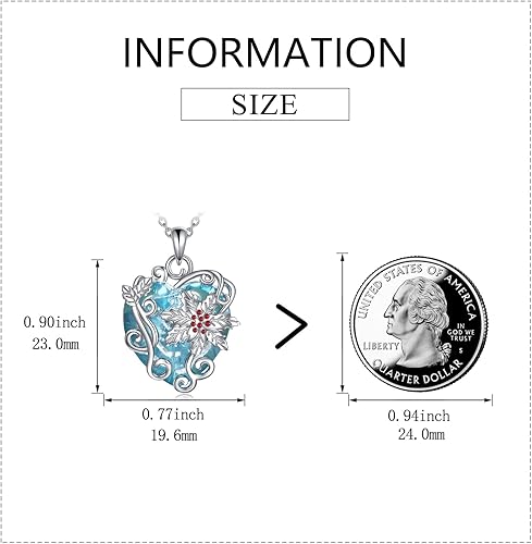 Miniatura 2 de AXELUNA Collar con dije floral de plata de ley con corazón de citrino delicado crisantemo floral con piedra natal de noviembre, cumpleaños, Navidad,