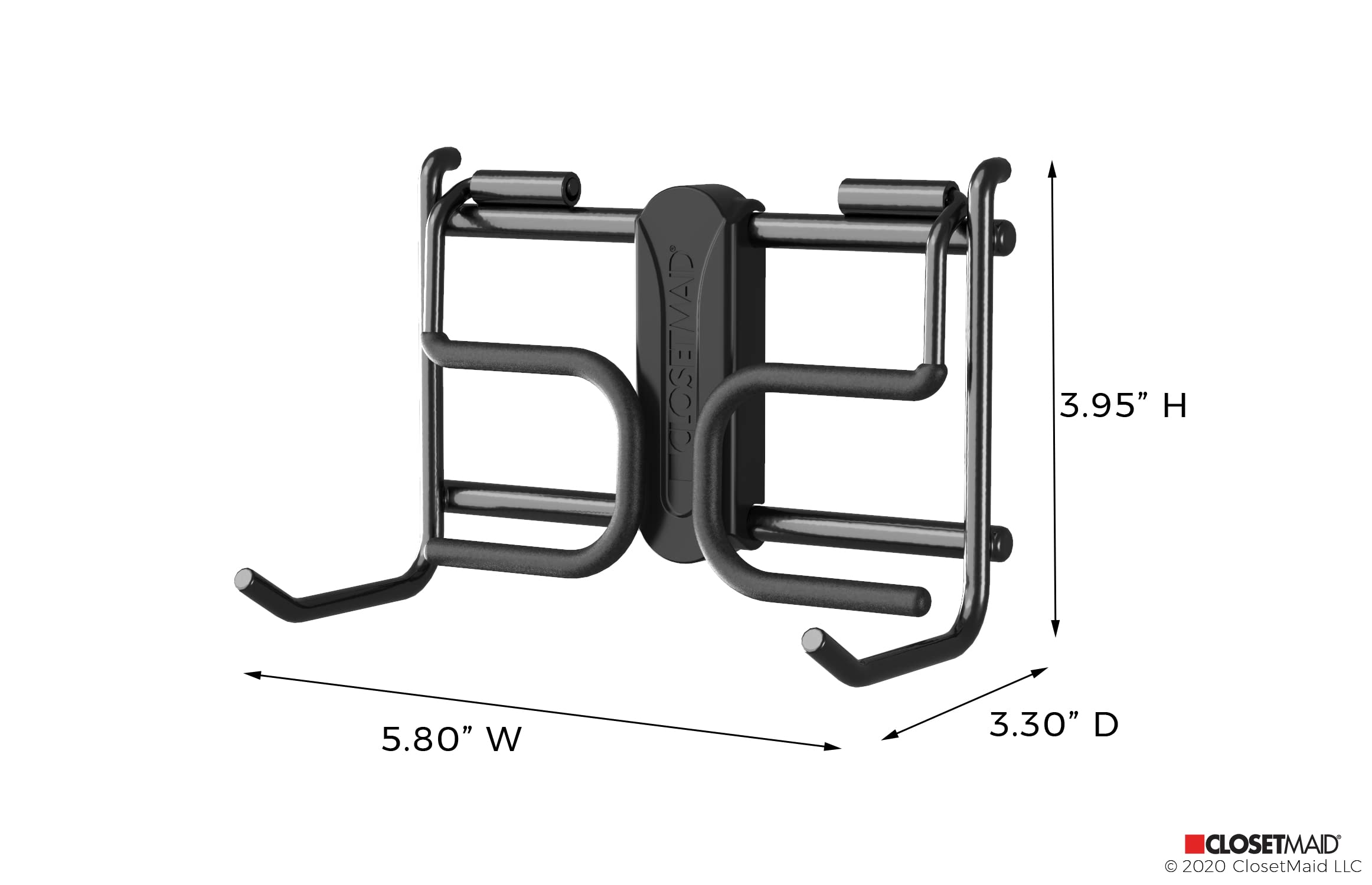 ClosetMaid MaxLoad - Paquete de 3 ganchos y perchas de garaje para montaje en pared, almacenamiento resistente para herramientas de mango largo, cables, mangueras, palas, rastrillos, escobas, color