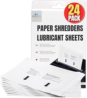 1InTheOffice Paper Shredders Lubricant Sheets 8.5" x 6" Shredder Sharpening & Lubricant Sheets, Shredder Cleaning Sheets, 24 Pack
