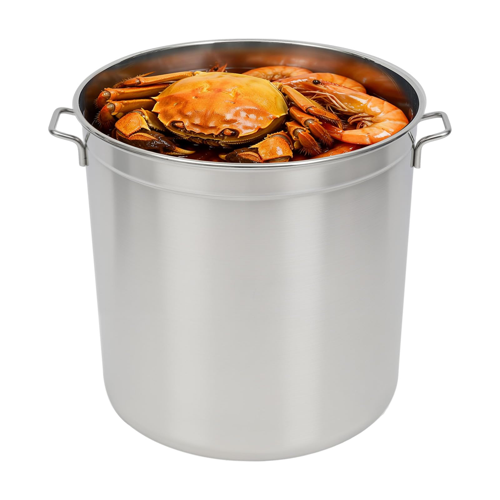 Duży garnek do zupy, 50 l, garnek do gotowania ze stali nierdzewnej 201, z wkładem filtrującym 52,8 Qt, duży pojemny garnek do zupy, do indukcji, polerowanego gazem, do domu, restauracji, na