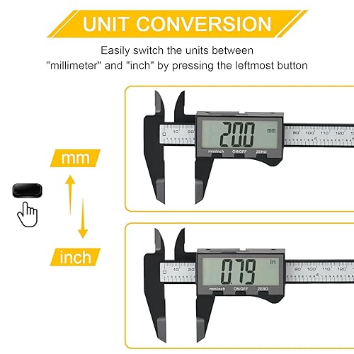 Miniatura 25 de Calibre digital, calibre Sangabery de 0 a 6 pulgadas con pantalla LCD grande, función de apagado automático, herramienta de medición de conversión