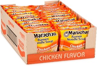 Maruchan Chicken Ramen Instant Noodles, 3oz Packs, 24 Count - Cooks in 3 Minutes, Savory Flavor Family Staple