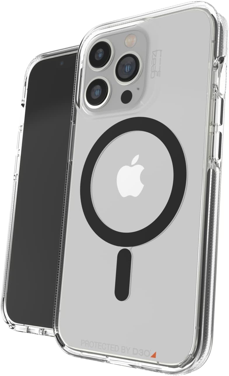GEAR4 ZAGG Santa Cruz Snap Case - MagSafe Compatible Clear Case That Highlights The D3O Protection Material - for Apple iPhone 13 Pro - Black,702008207