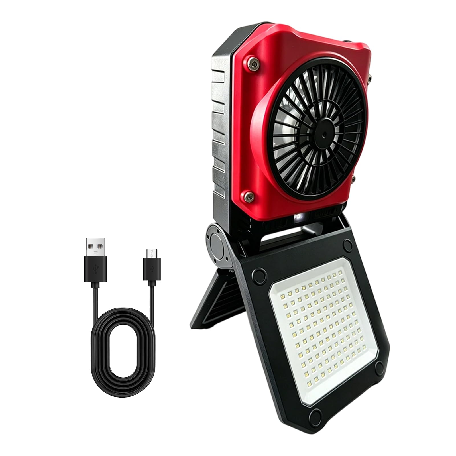 Luz de ventilador para acampar recargable por USB y energía renovable solar