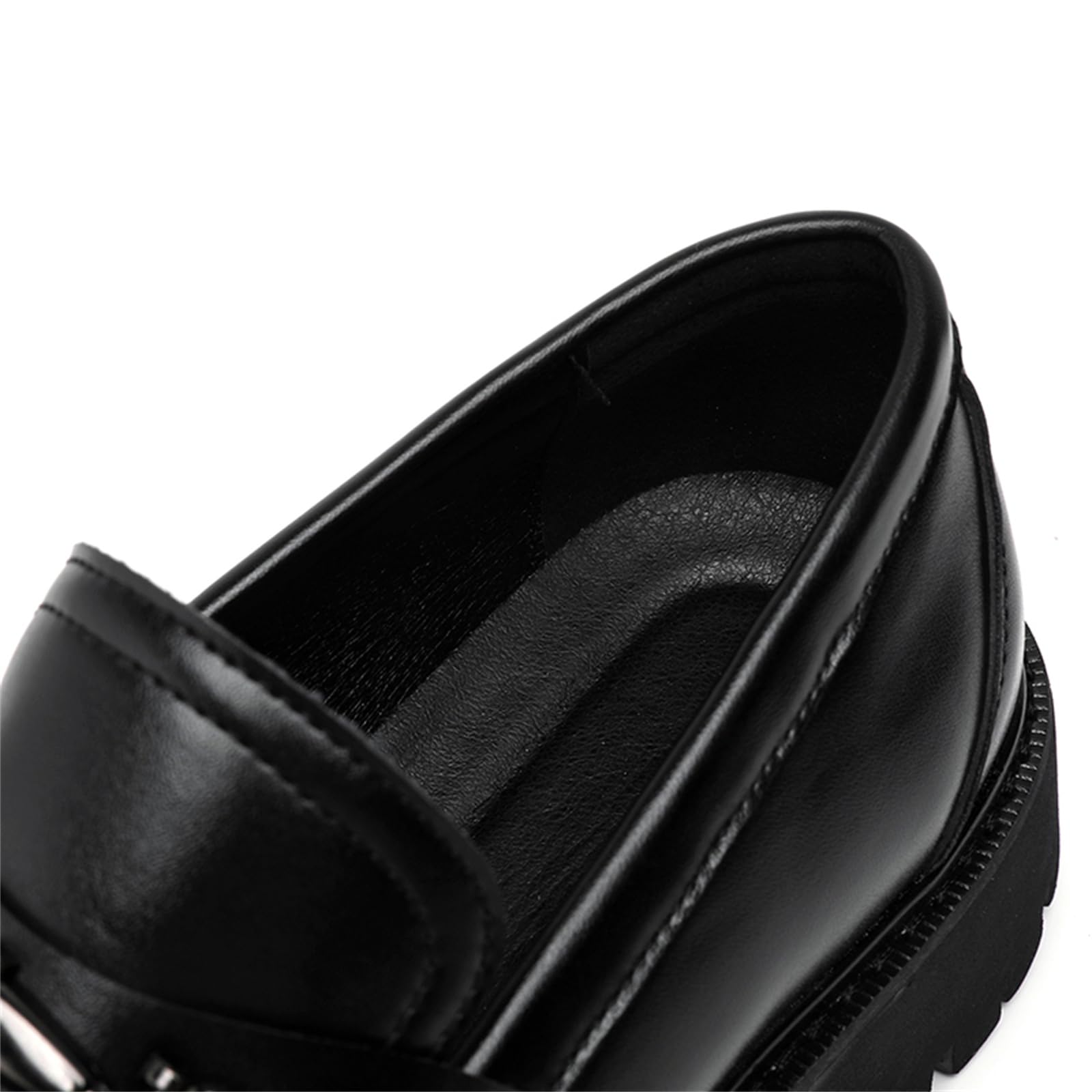 Herren Loafer Plateau Abendschuhe Leder Runde Zehen Modern Business Formelle Arbeitsschuhe