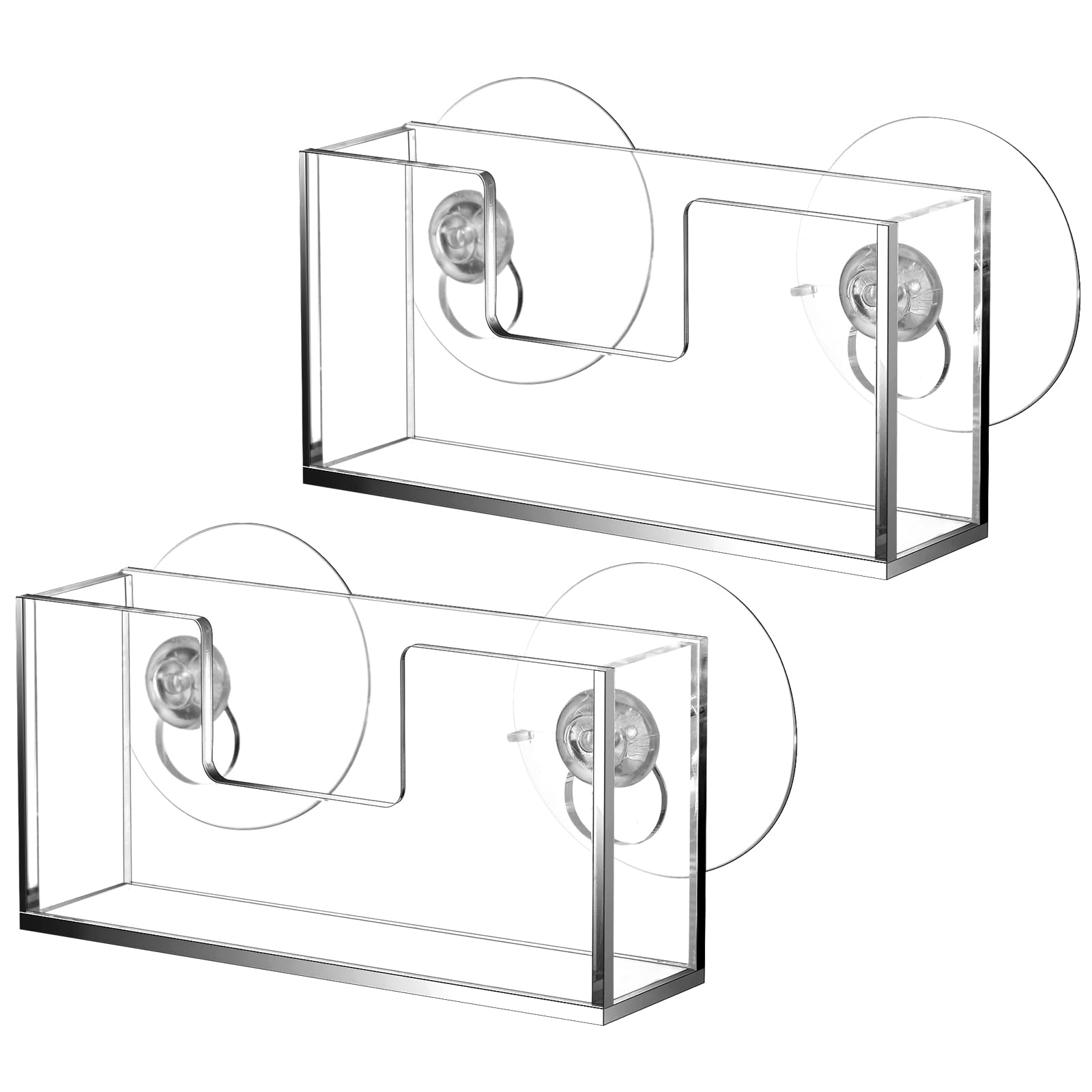 Cinnvoice 2 Pcs Business Card Holder, Rectangular, 4.7 x 1.25 x 1.8 Inch