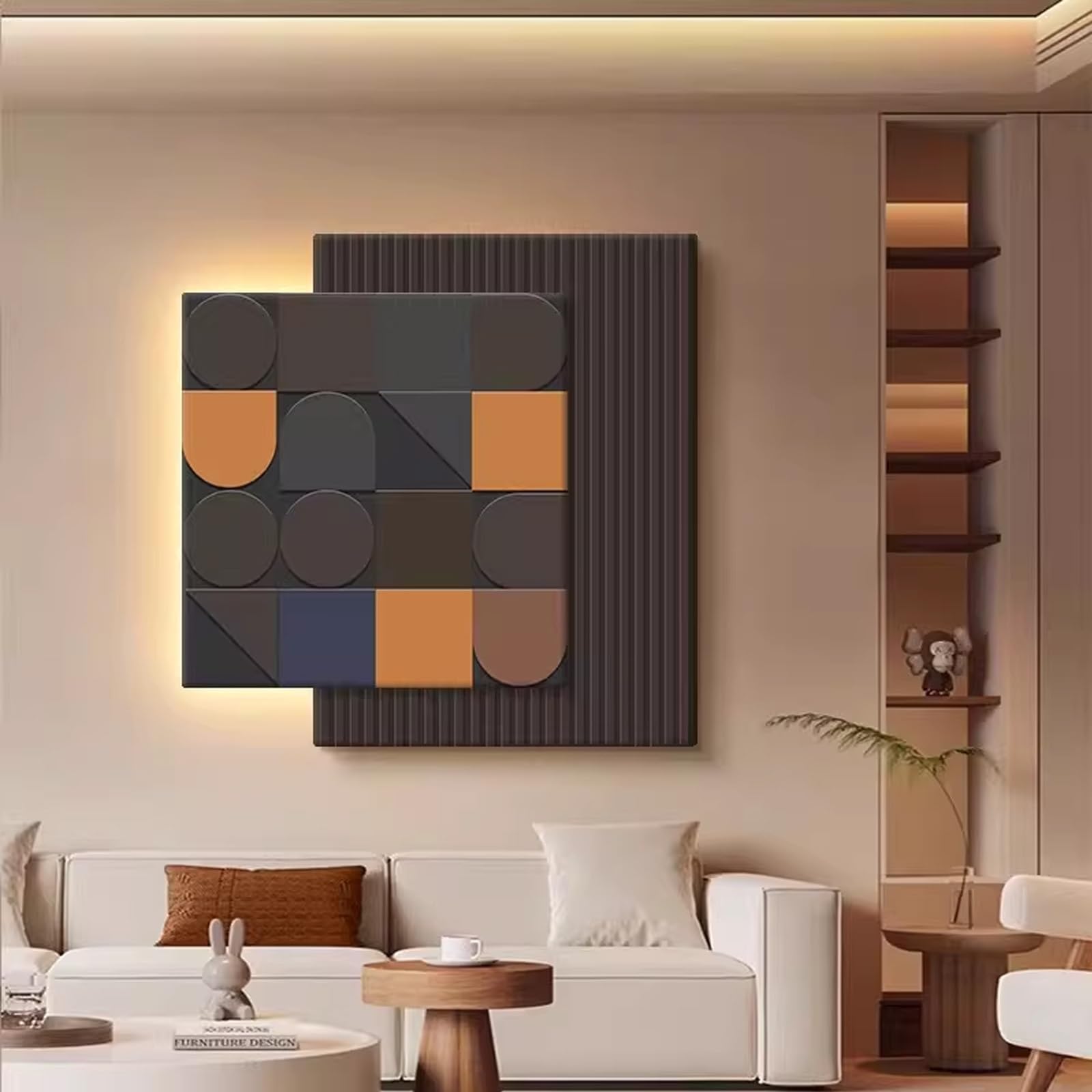 Art mural 3D LED minimaliste et haut de gamme pour décoration