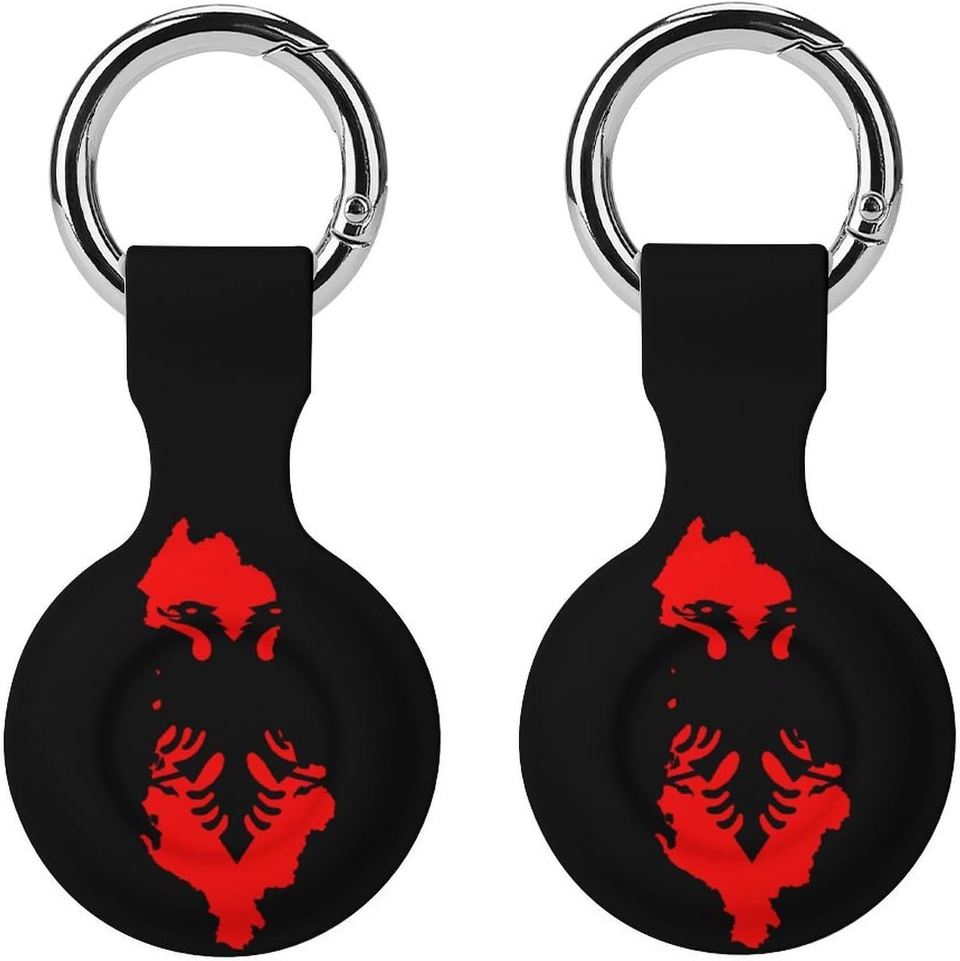 Flag Map of Albania Funny Cover Compatible with AirTag Case Protector GPS Tracker Holder with Keychain