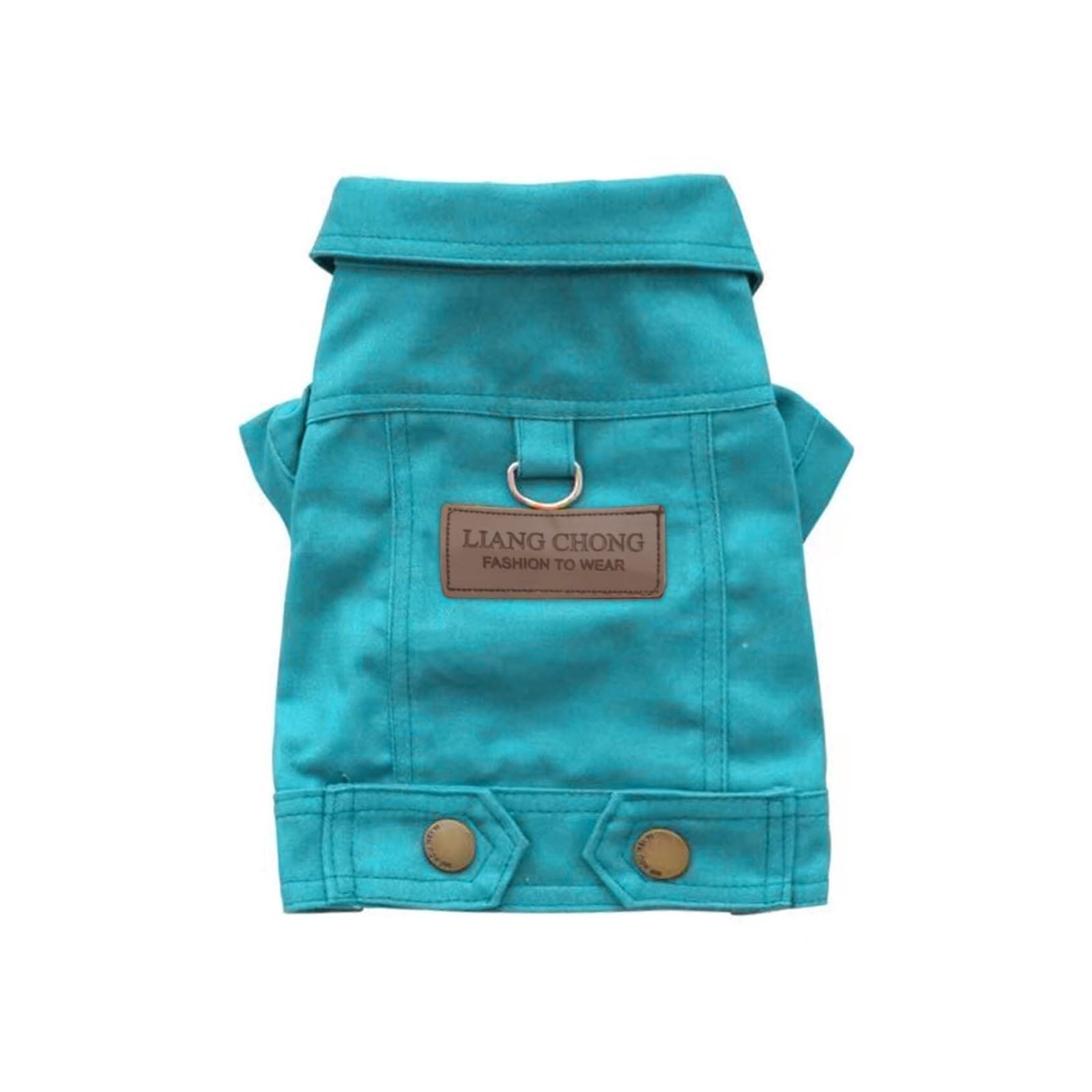Veste en jean pour chiens de petite taille verte L : manteau réglable chaud