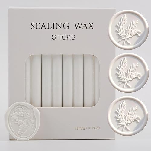 Miniatura 1 de 10 barras de cera de sellado blanco, barras de cera para pistola de pegamento, barras de cera de fácil fusión para pistola de pegamento de 0.43