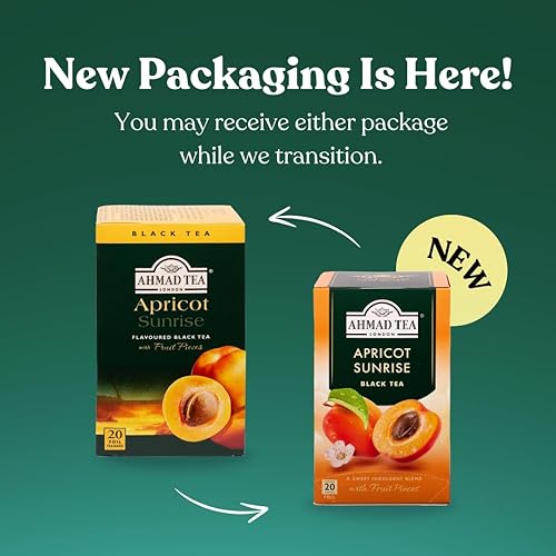 Miniatura 2 de Ahmad Tea Té negro, albaricoque Sunrise, 20 unidades (paquete de 6)  Caffeinada y sin azúcar