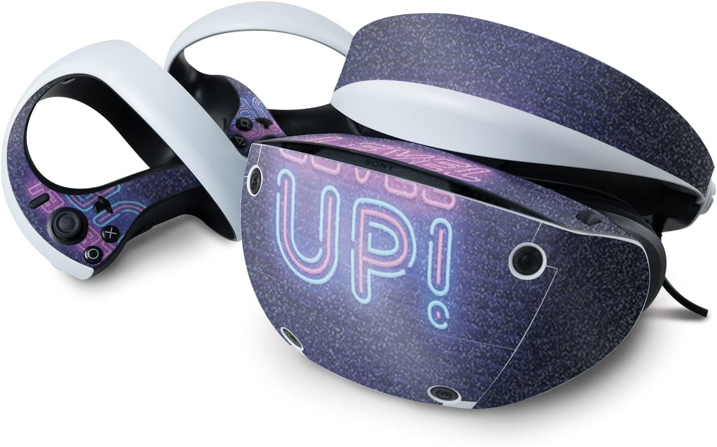 MightySkins Glossy Glitter Skin Compatible with Sony Playstation VR2 - Level Up | Protective, Durable High-Gloss Glitter Finish | Easy to Apply & Change Styles | Made in The USA