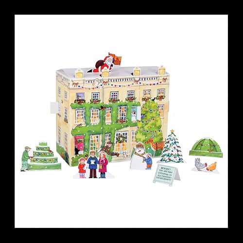 Alison Gardiner 3D Highgrove House with Freestanding Figures Large Traditional Festive Christmas Advent Calendar Made in UK
