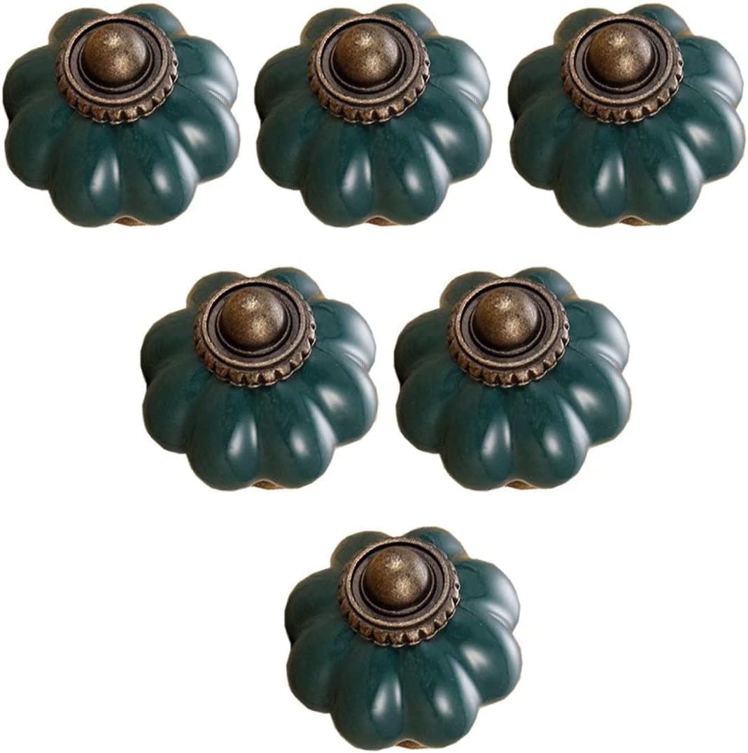 Vintage Ceramic Drawer Knobs,Cupboard Handles,Cabinet Drawer Door Knob Pull Handle Knob Bedroom Dresser Handles, 6 pcs Cabinet Drawer Pull Furniture Handles Closet Cupboard Pull Handl ( Color : Wit )(