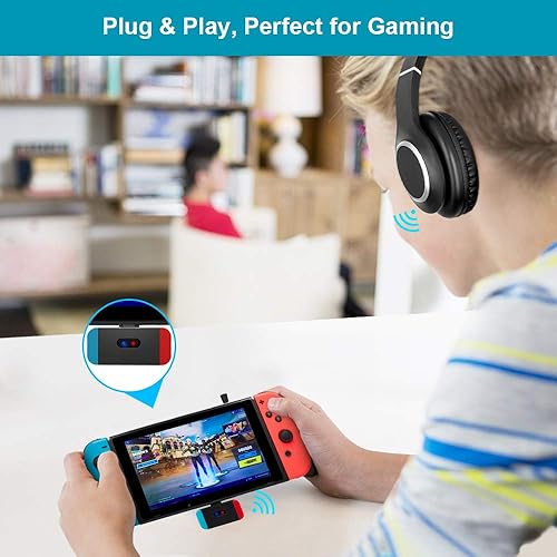Miniatura 2 de Golvery Bluetooth Gaming Headset for Nintendo Switch Wireless Bluetooth Headphones wUSB C Transmitter for PC Laptop PS4 Plug Play Noise Cancelling