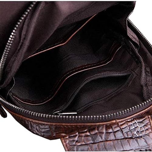 Miniatura 5 de Mochila estilo bandolera de piel para hombres y mujeres bandolera de hombro al pecho mochila de uso diario para viajes al aire libre campamento