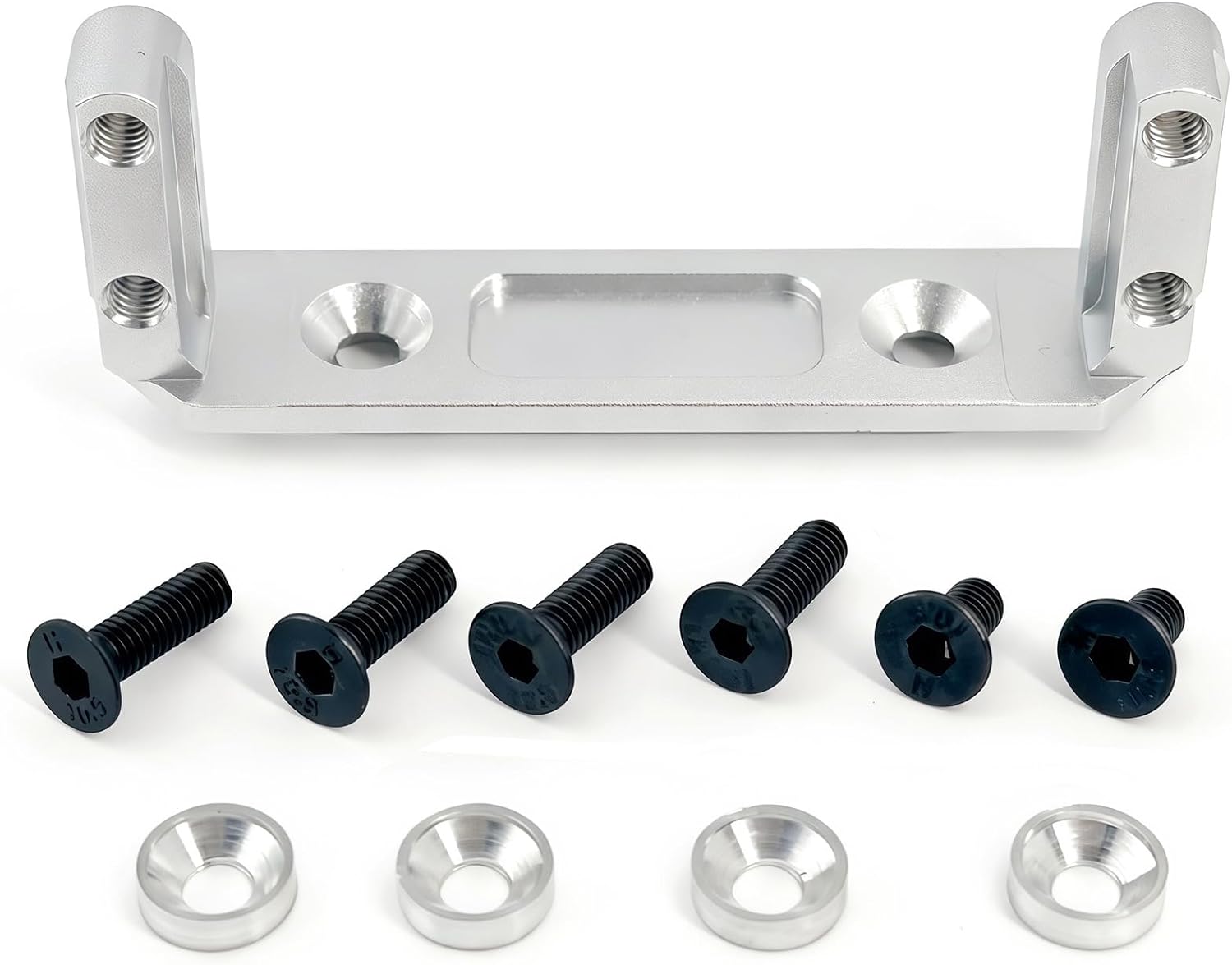 Aluminum Alloy Servo Mount Bracket for 1/10 RC Crawler Portal Axle, CNC Machined Upgrade (Silver)
