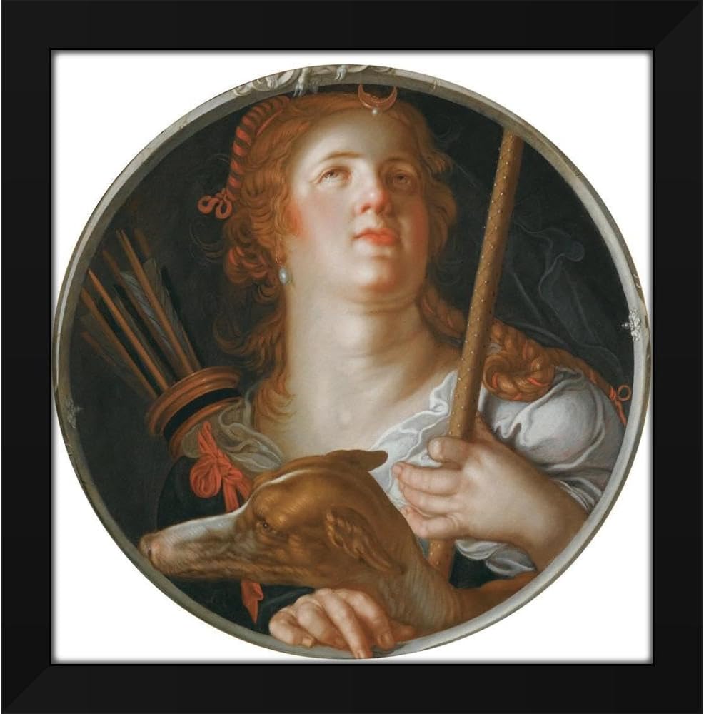 Joachim Wtewael 20x20 Black Modern Framed Art Print Titled: Diana
