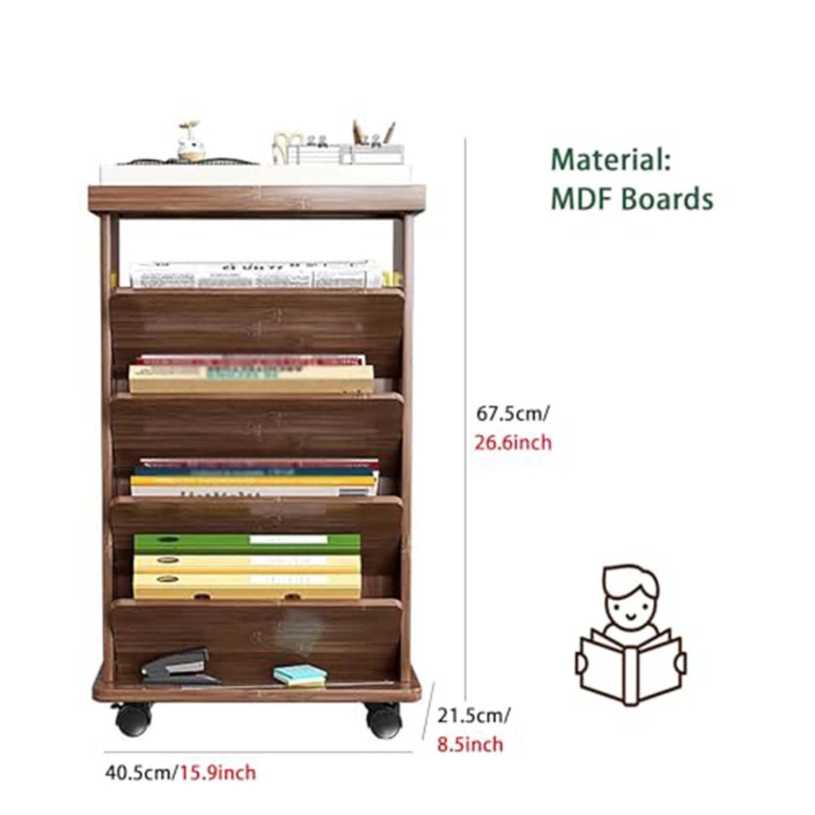 Organizer Per Libri Da Scrivania, Mobile, Angolare, Da Pavimento, Per La Casa, Libreria Stretta Autoportante Per Piccoli Spazi