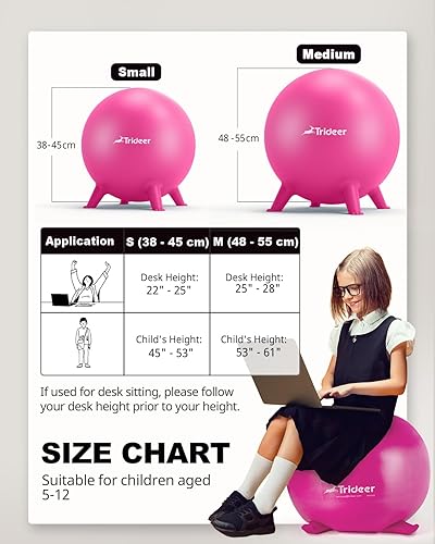 Miniatura 14 de Trideer - Sillas flexibles para aula de primaria, estilo pelota de yoga, tambaleantes, suministro escolar para niños sensoriales, sillas de