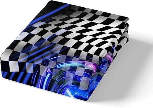 Vista 172 de Feelyou Juego de ropa de cama de coche de carreras y avión en blanco y negro – Funda de edredón y funda de edredón para niños y adolescentes