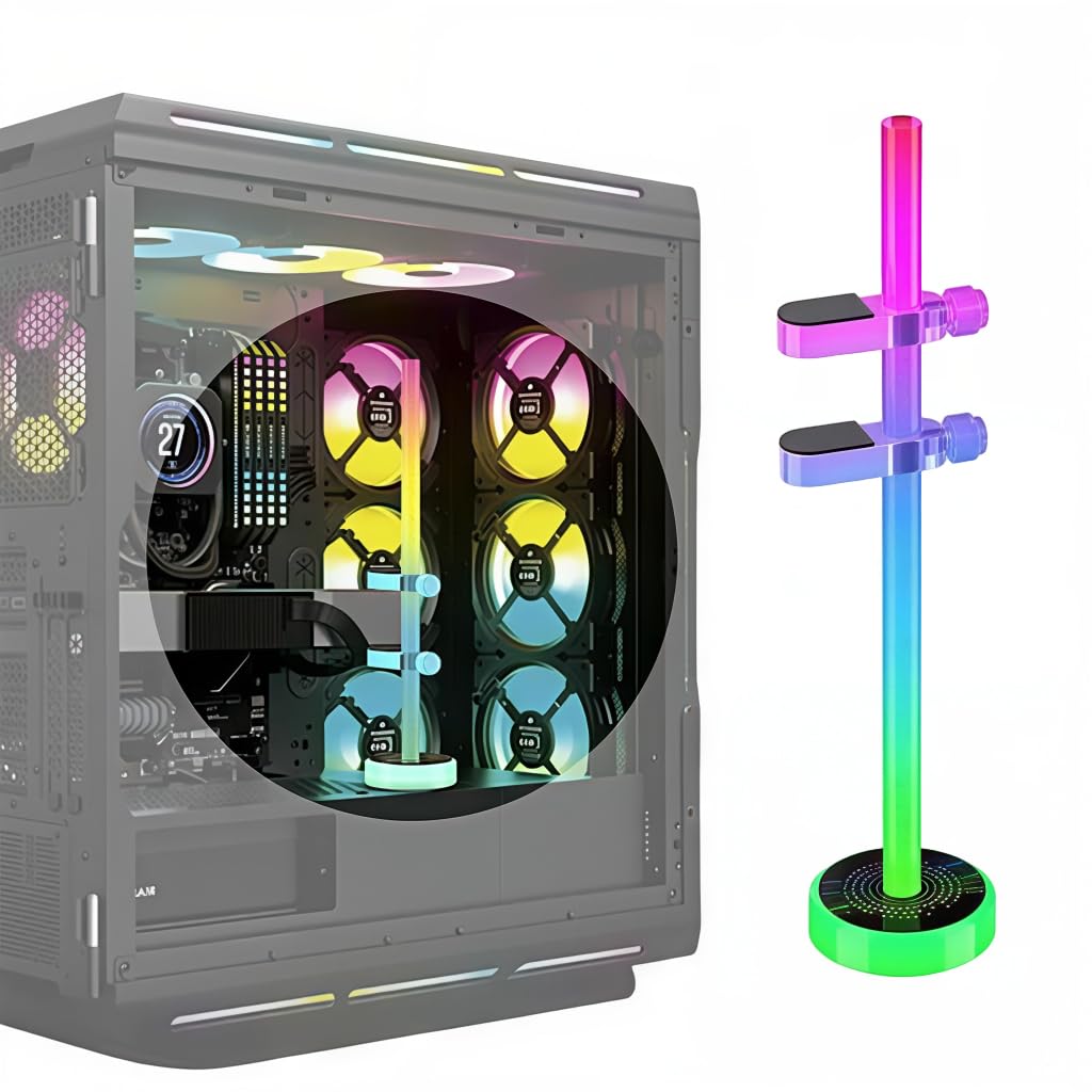 ZORBES® Adjustable RGB CPU Cooler Stand, ARGB GPU Support Anti-Sag Bracket, 5V Addressable RGB Acrylic Holder for PC Cooling Systems, 21x8.5x4.5cm-image-26