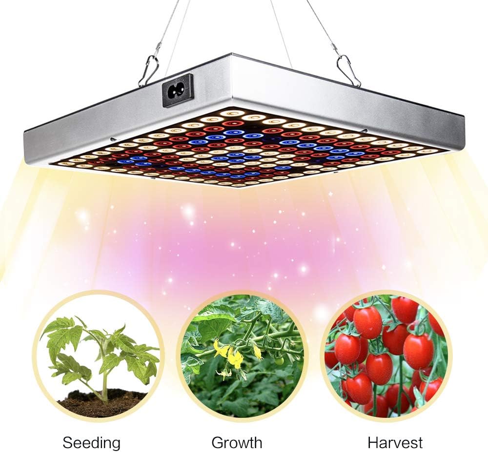 LED Grow Lights,45W Sunlike Full Spectrum Plant Growing Lamp with IR & UV LED Plant Lights for Indoor Plants Seeding & Growing & Flowering ,Can Be Connected Max 6 Panels