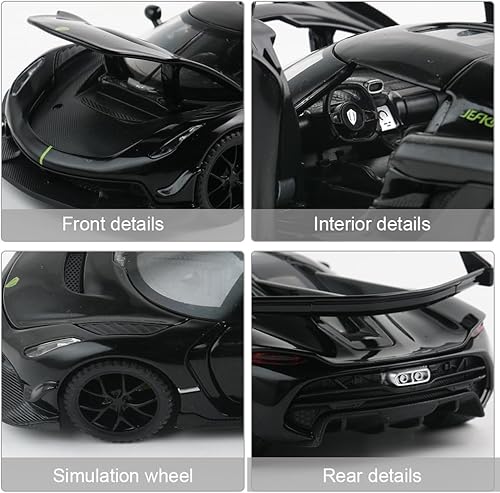 Miniatura 5 de Koenigsegg - Coche de juguete fundido a presión, modelo de automóvil deportivo, aleación de zinc, vehículos de tracción hacia atrás, mini