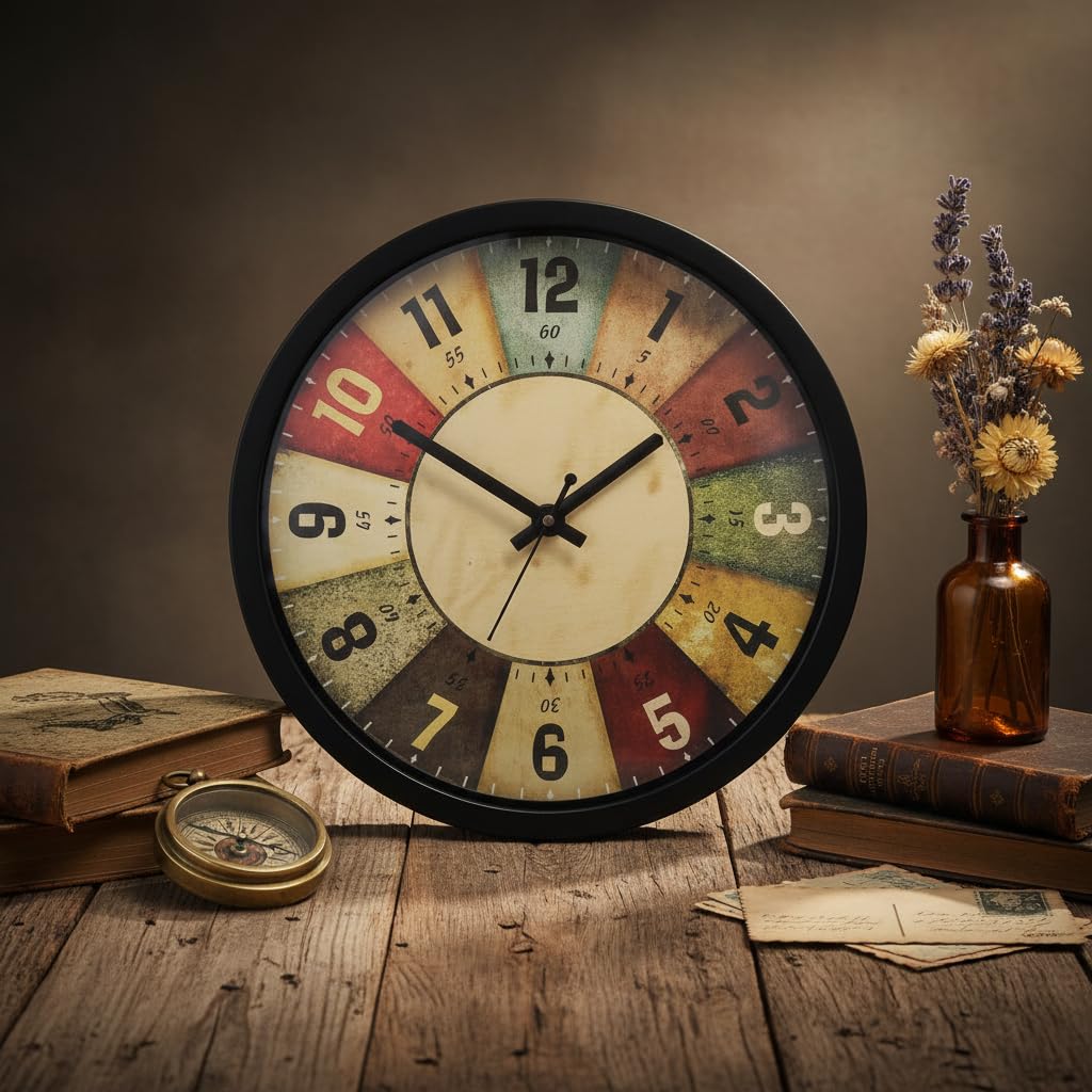 Vintage Wooden Wall Clock - Farmhouse Decor -2