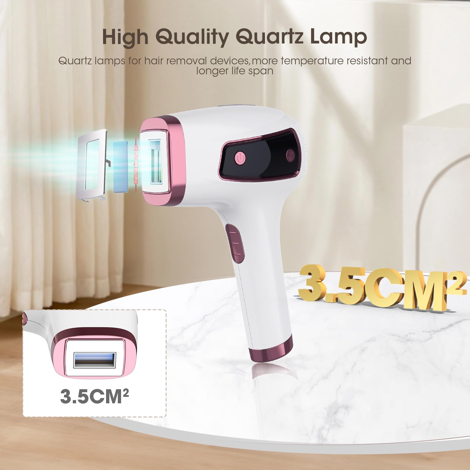 MLAY Épilation laser sans douleur avec glace 5 niveaux d'énergie