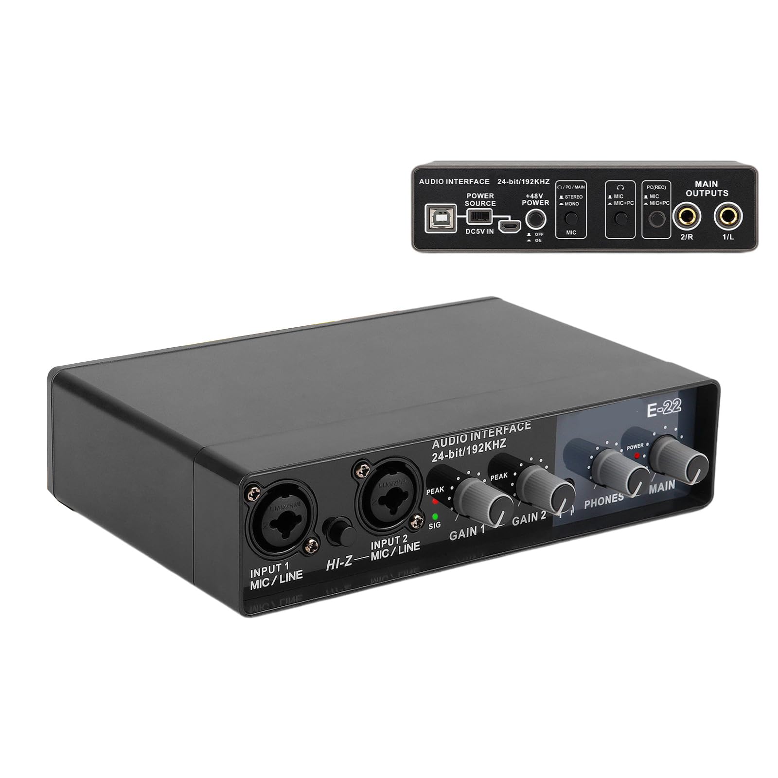 COOLHOOD Carte son numérique portable pour studio à domicile - Prend en charge 24 bits 192 kHz - Idéal pour microphone d'ordinateur, réunions en ligne, connexion audio en streaming