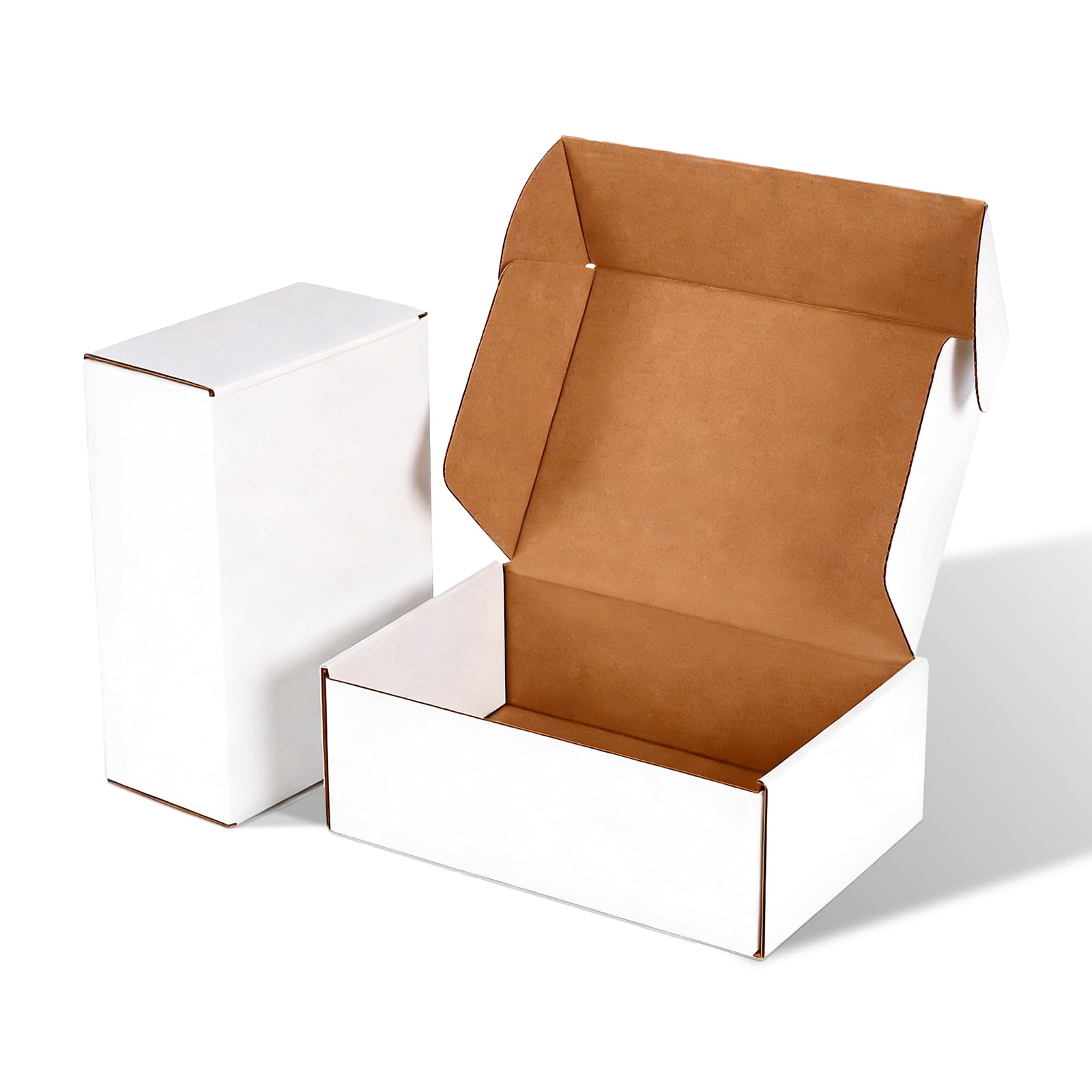 9 x 6 x 3 pollici scatole per spedizioni 25 pezzi, scatole di cartone ondulate bianche Mailer scatole di imballaggio per la conservazione di libri regali artigianato