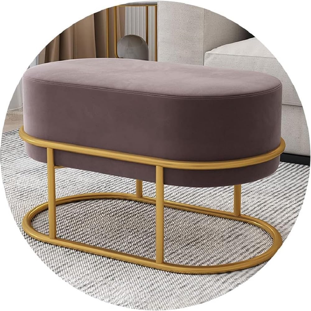 Dime Arts Shoppee Ottoman for Living Room Metal Stool | with Graceful Cushion Stylish Metals Stool for Living, Dressing and Bedroom | Pouffes for Sitting Ottoman Poufes Metal Frame (Golden Brown)-image-17
