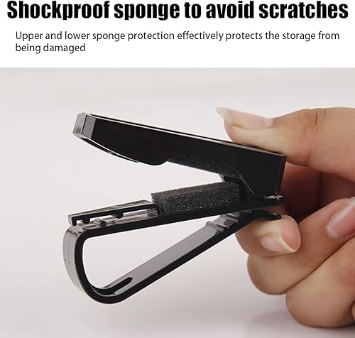 Miniatura 5 de Soporte para lentes de sol para automóvil, clip brillante para colgar lentes de sol para hombres y mujeres, soporte multifuncional para anteojos con