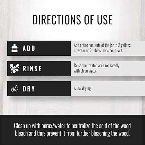 Miniatura 5 de Real Milk Paint, Blanqueador de madera de ácido oxálico, removedor de hierro, removedor de manchas de anillos de madera, 16 onzas