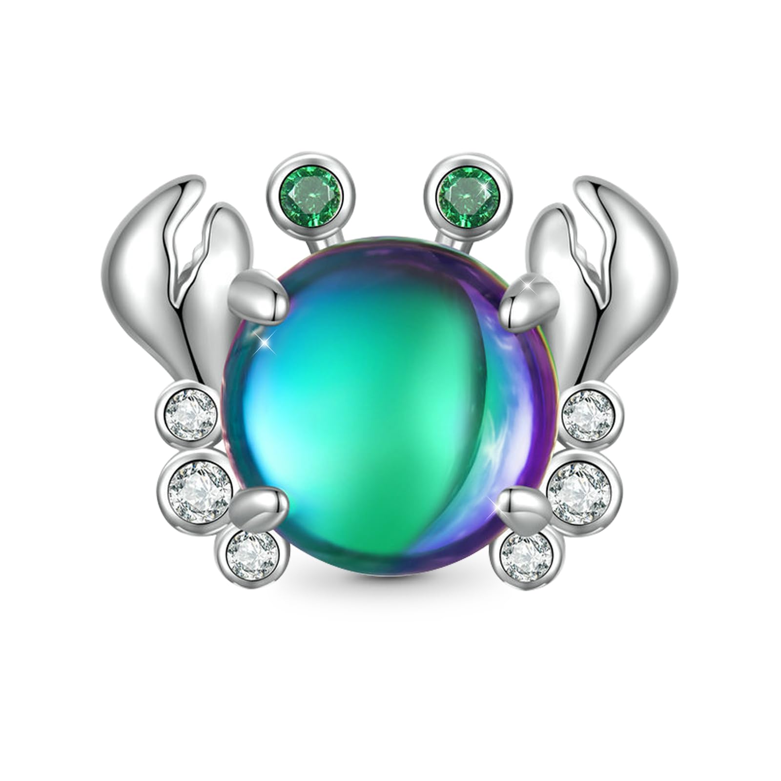 GNOCECrab Charms for Bracelet 925 Sterling Silver Animal Charm Jewelry Gift For Women Wife Fit Snake Chain Bracelets