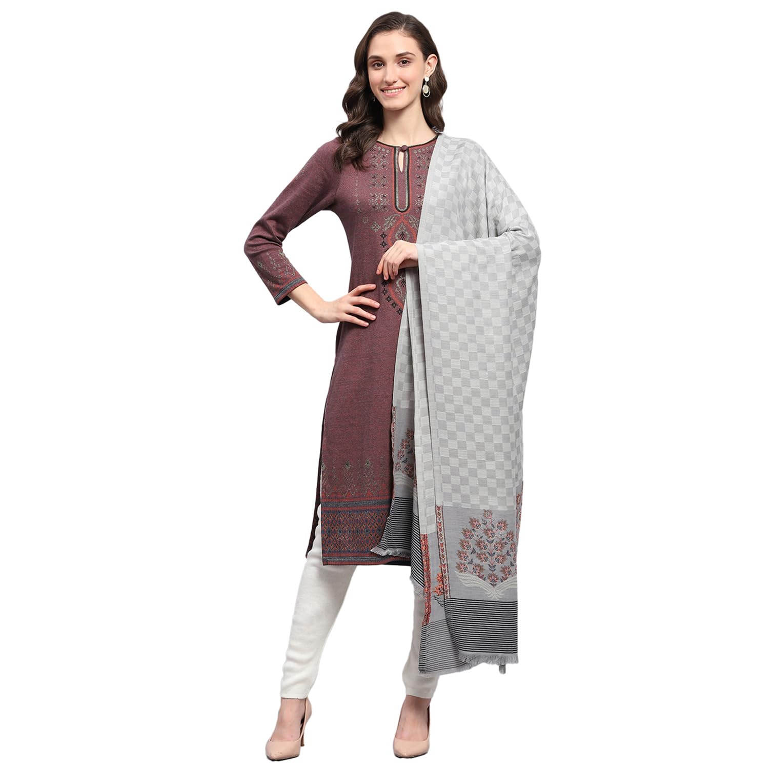 monte carlo Womens Self Design Shawl (224SHW7103)-picture-22