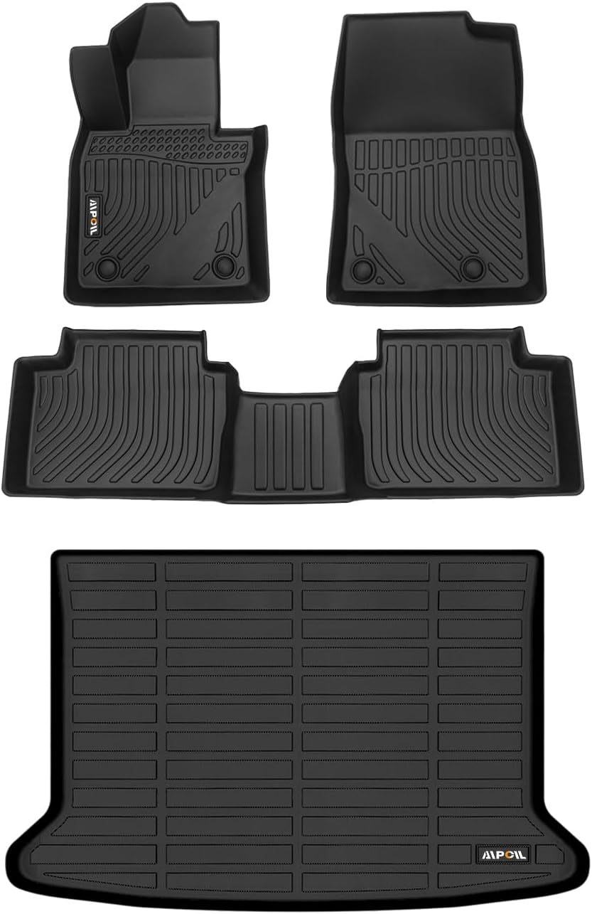AIPOIL® Floor Mats & Cargo Liner Custom for 2020-2024 Mazda CX30? TPE All Weather Protection Anti-Slip Automotive Floor Liners?Full Set Automobile mats Accessories, Black AIP-CX30 20-24 set