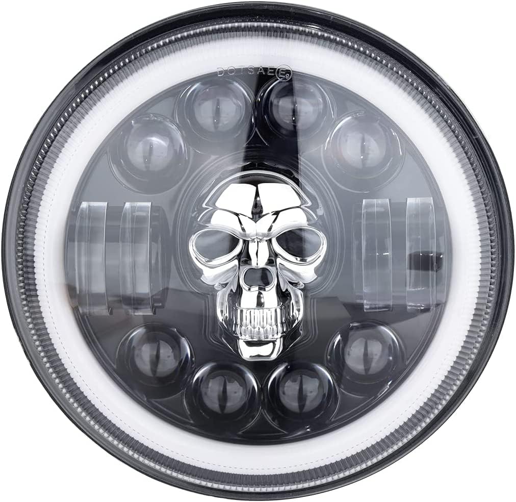 7 Inch Motorcycle Skull LED Headlight, Harrley David son