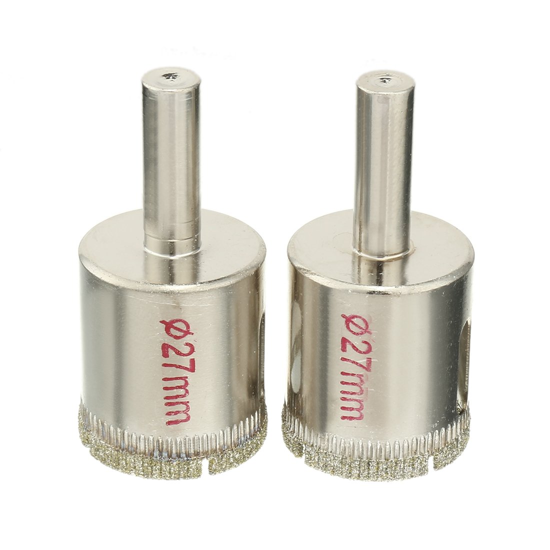 Aexit 2Pcs 27mm Hole Saws & Accessories Diamond Particles Coating Tip Hole Saw Drill Bit Hole Saw Sets for Glass