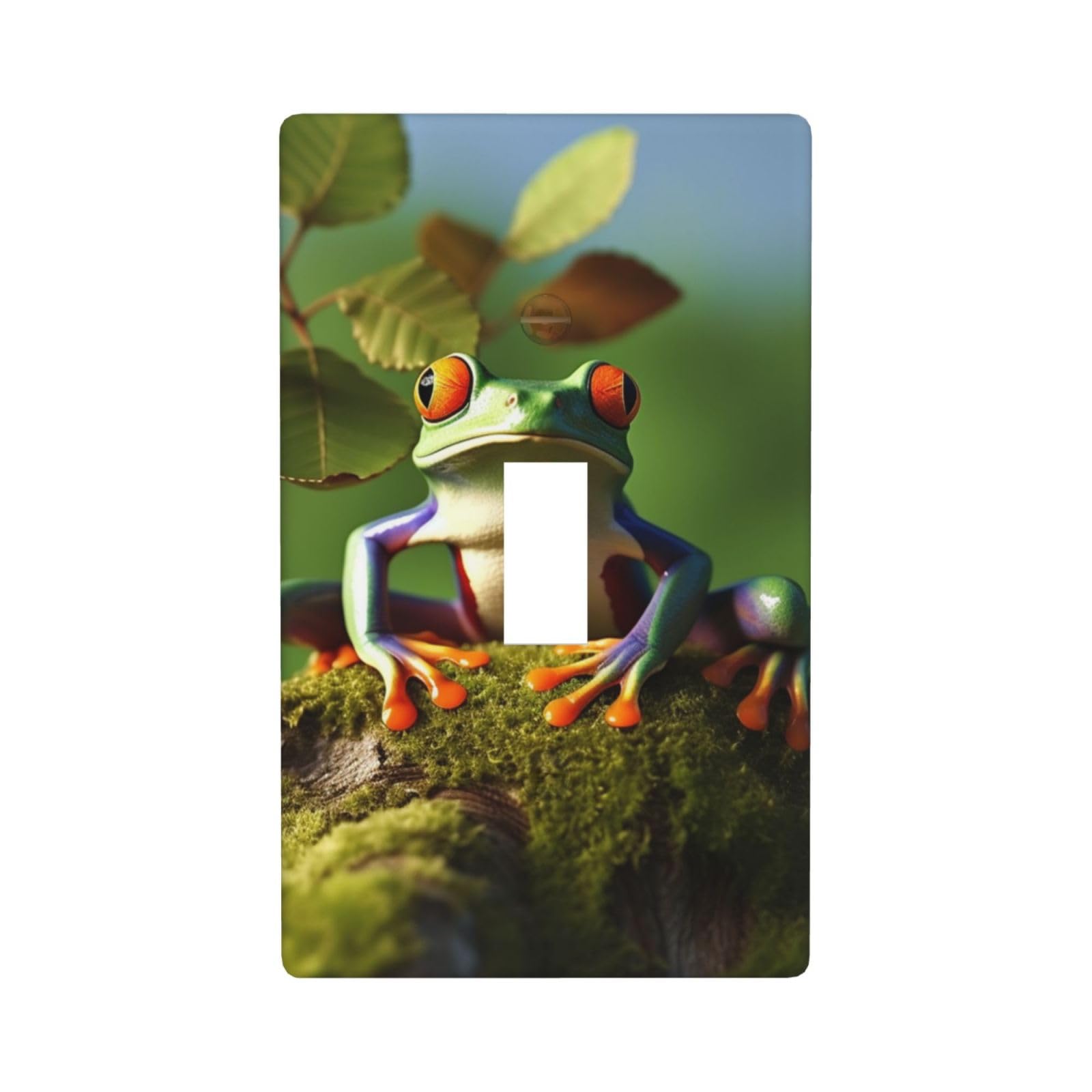 1-Gang Decorator Wall Plate Peace Frog Tree Light Switch Cover Single Toggle Receptacle Outlet Wall Plate 4.5" x 2.8" Wallplate Unbreakable Polycarbonate Outlet Faceplates Covers