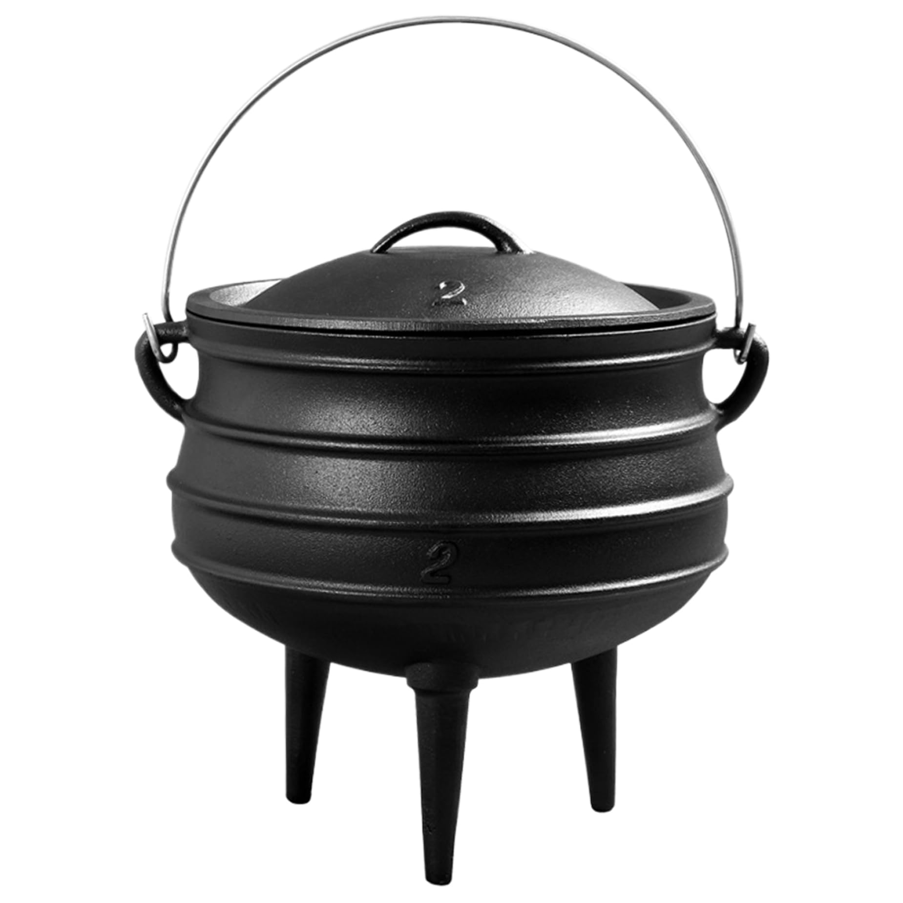 Caldero de Bruja de Hierro Fundido de 3 litros con Tapa y asa, Olla de Hierro Fundido con 3 Patas largas al Aire Libre para Acampar, Chimenea, brujería, Halloween