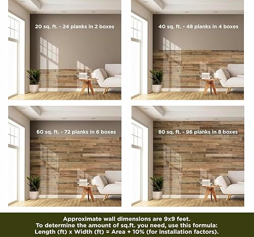 Miniatura 23 de Tablas Shiplap para pared, tablones de madera recuperada para decoración rústica, juego de 12 tablones de madera de granero (32 x 4 x 0.3 pulgadas)