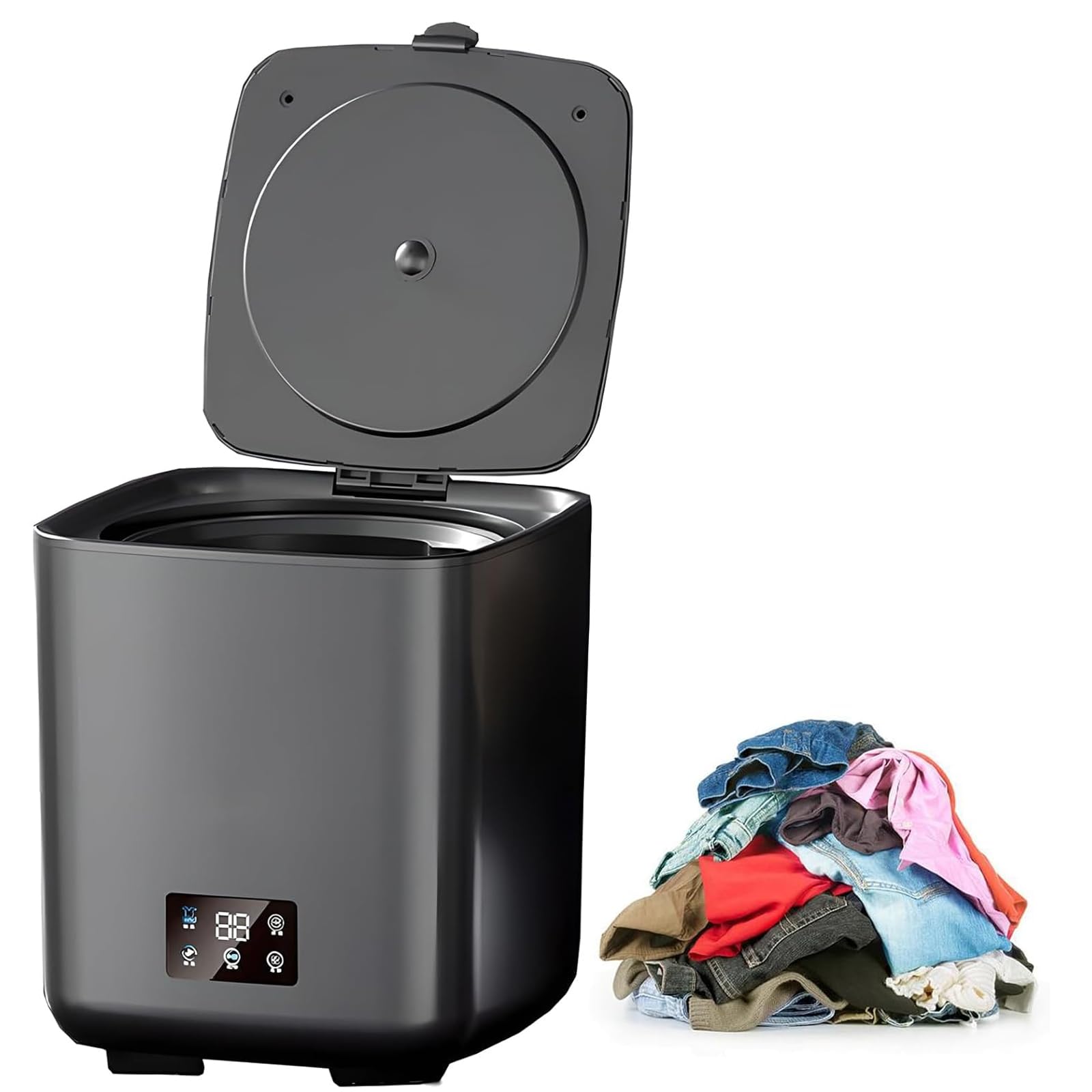 Pequeña Lavadora 10l, Completamente Automática con Manguera De Agua, Ahorro De Energía, 4 Modos De Velocidad, Lavado Rápido, Ideal para RV, Camping, Estudiantes Universitarios